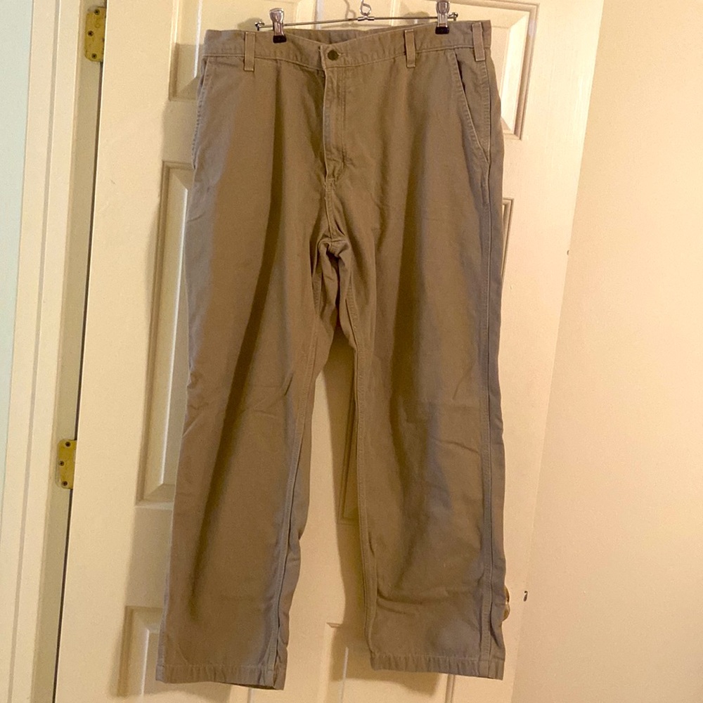 Carhartt Relaxed Fit Khaki Canvas Work Pants Sz 40x32